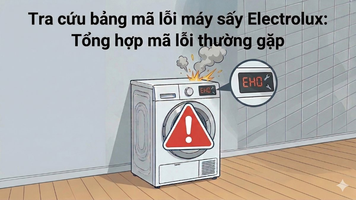 Tra cứu bảng mã lỗi máy sấy Electrolux: Tổng hợp mã lỗi thường gặp